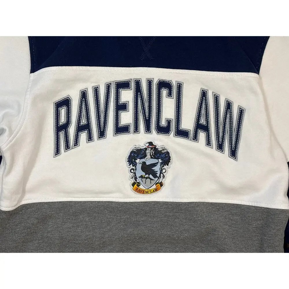Ravenclaw Wizard world Harry Potter crewneck patchwork sweatshirt S colorblock - Picture 2 of 7